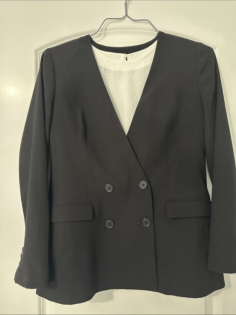 J Crew French Girl double breasted Black Blazer 6Petite